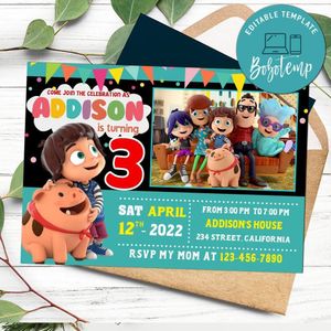 Kazoops Invitation Customizable Template to Print at Home Instant Download