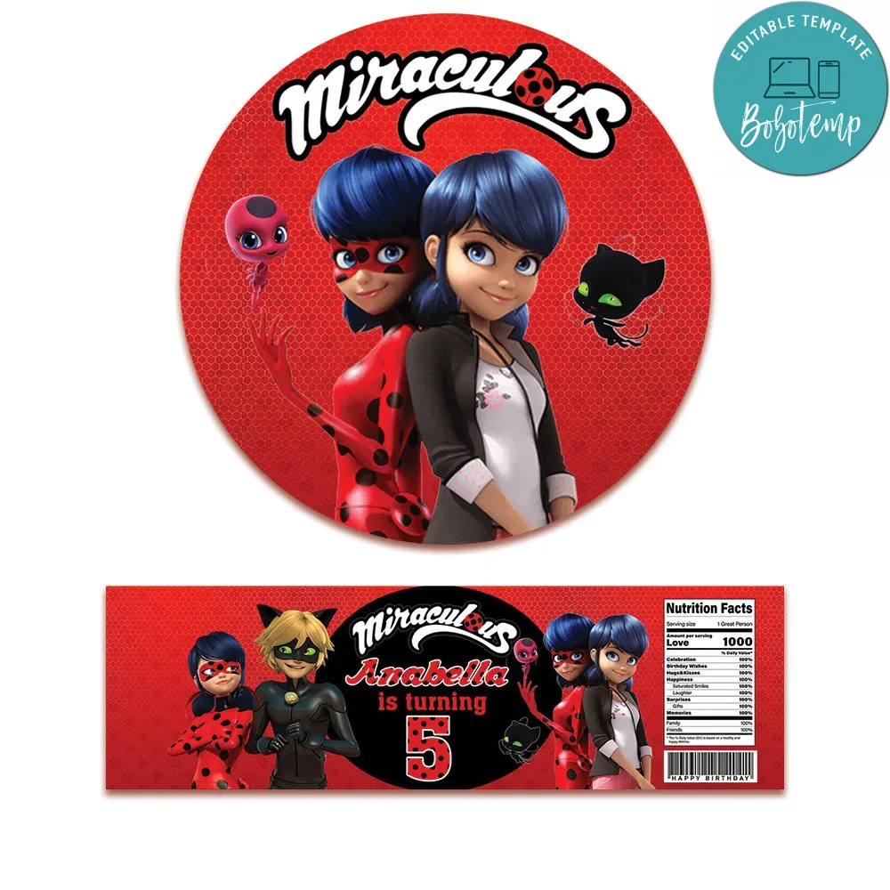 Miraculous Pringles label Template Printable Instant Download | Bobotemp