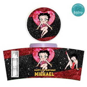 Betty Boop Cotton Candy Label Template To Print At Home Instant Download