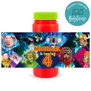 Sing 2 Bubbles Wrapper Template to Print at Home Instant Download