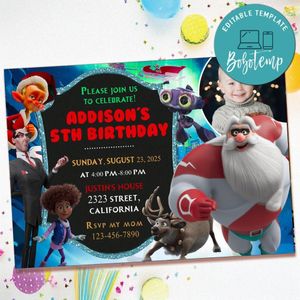 SuperKlaus Birthday Invitation with Photo Customizable Template to Print at Home Instant Download