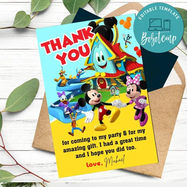 Mickey Mouse Thank You Printable Template Disney Mouse Ear DIY