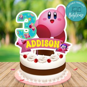 Kirby Cake Topper Template Printable Instant Download