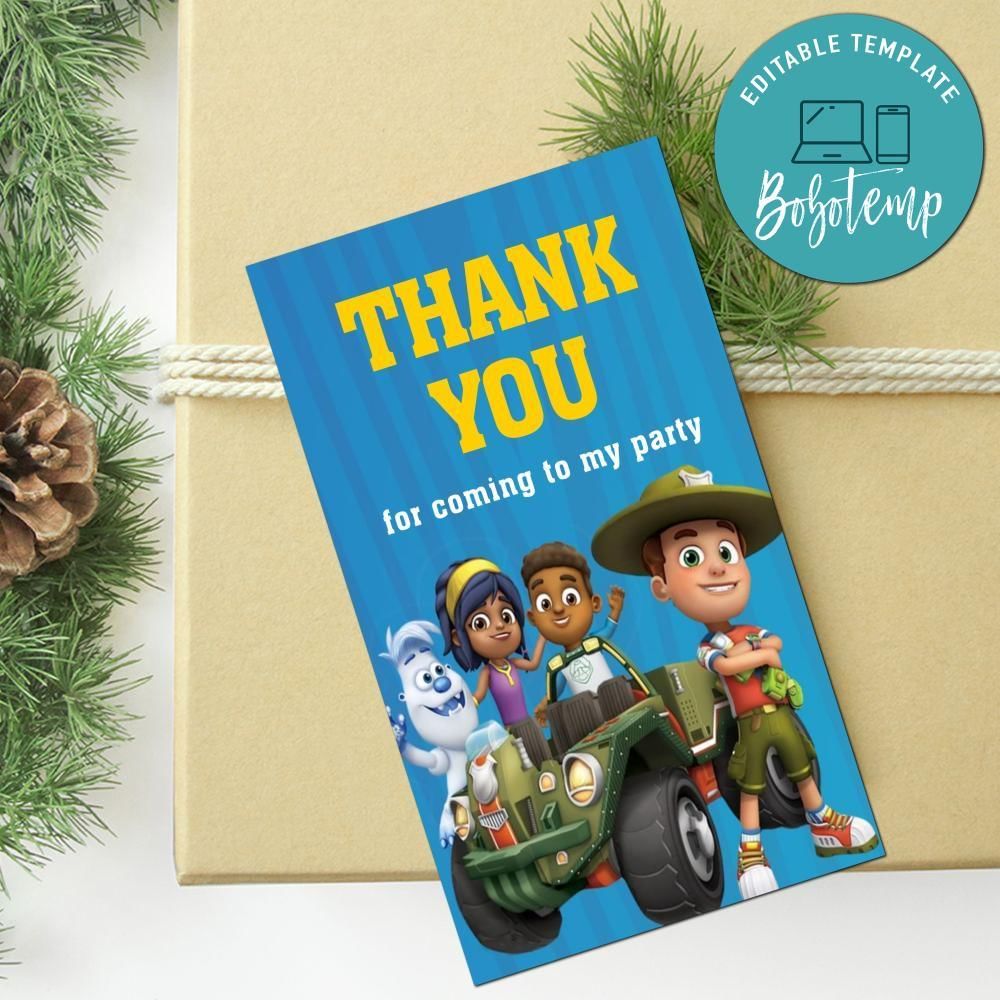Ranger Rob Thank You Tag Customizable Template To Print At Home Instant Download