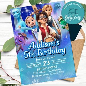 Snow Queen and The Princess Invitation Customizable Template to Print at Home Instant Download