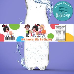 Cleo and cuquin Birthday Water Bottle Label Template to Print at Home Instant Download