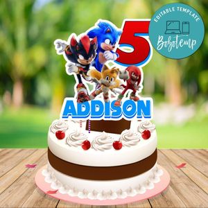 Sonic 3 Cake Topper Template Printable Instant Download