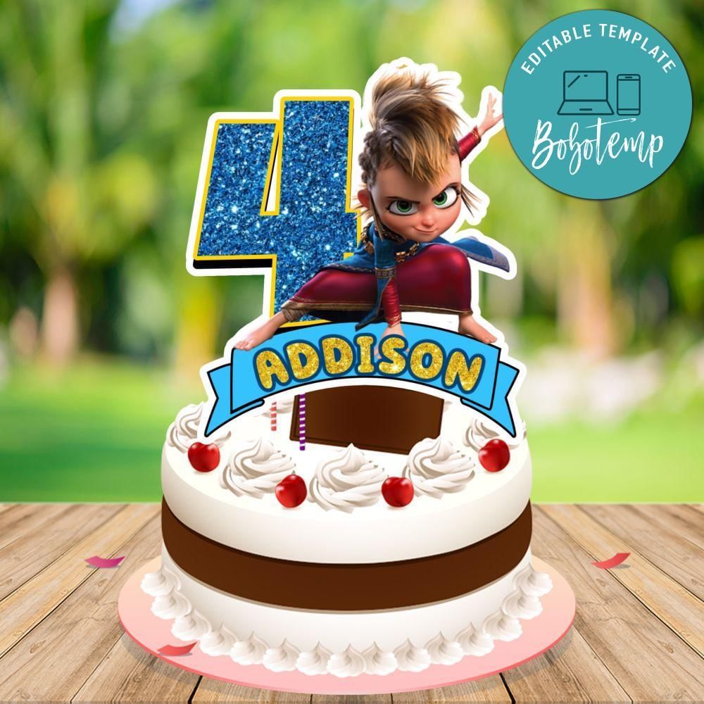 Pil's Adventure Cake Topper Template Printable Instant Download