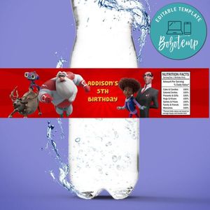 Superklaus Birthday Water Bottle Label Template To Print At Home Instant Download