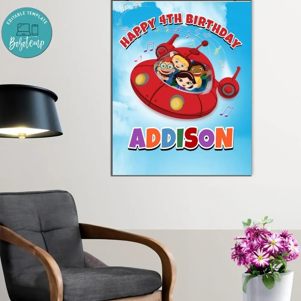 Little Einstein Birthday Welcome Sign Digital File Printable DIY | Bobotemp