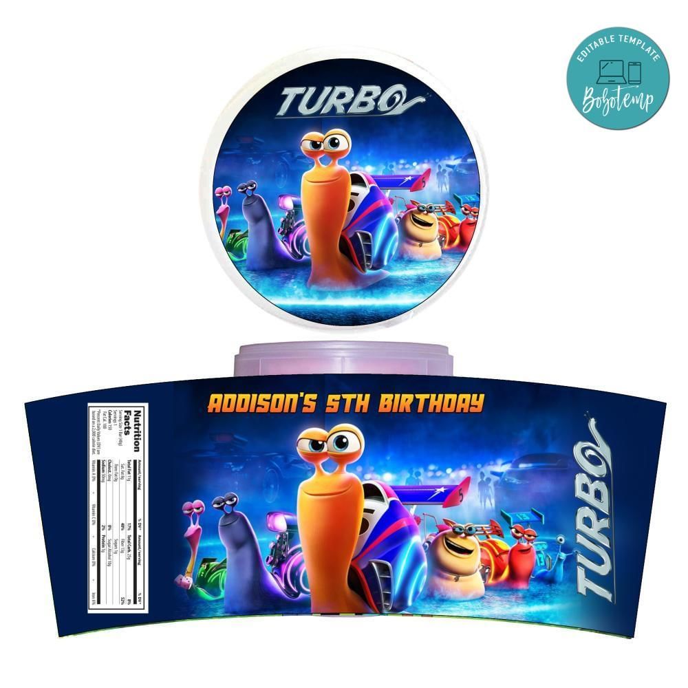 Turbo Racing Team Cotton Candy Label Template To Print At Home Instant Download