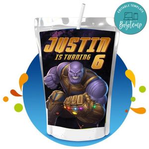 Thanos Capri Sun Birthday Labels Digital File Printable Instant Download