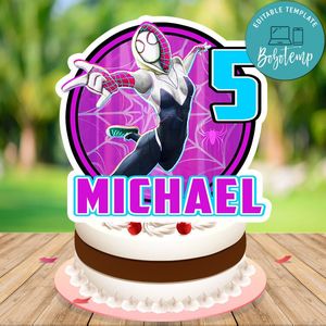 Gwen Birthday Cake Topper Template Printable Instant Download