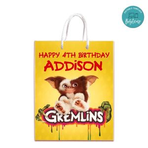 Gremlins Gizmo Gift Bag Label Template Printable Instant Download