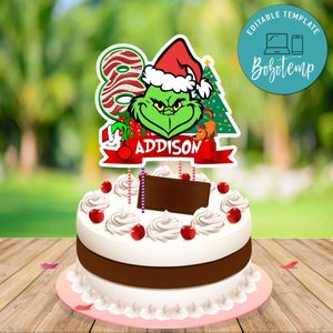 Grinch Cake Topper Template Printable Instant Download