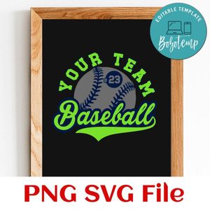 Baseball Team customizable shirt design template