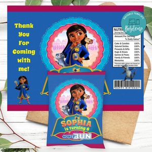Mira Royal Detective Birthday Honey Buns Snack Bag Label Customizable Instant Download
