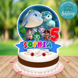 Not Quite Narwhal Cake Topper Template Printable Instant Download