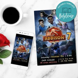 Jurassic World Camp Cretaceous Invitation Customizable Template to Print at Home Instant Download
