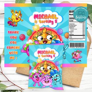 Baby Zoo Birthday Chip Bag Digital File Printable Instant Download