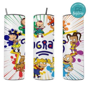 Rugrats 20 oz skinny tumbler Customizable Template Instant Download