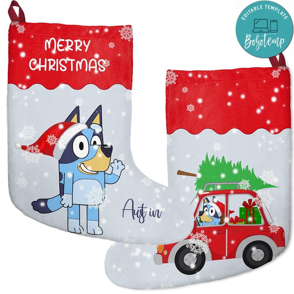 Bluey Custom Name Christmas Stockings