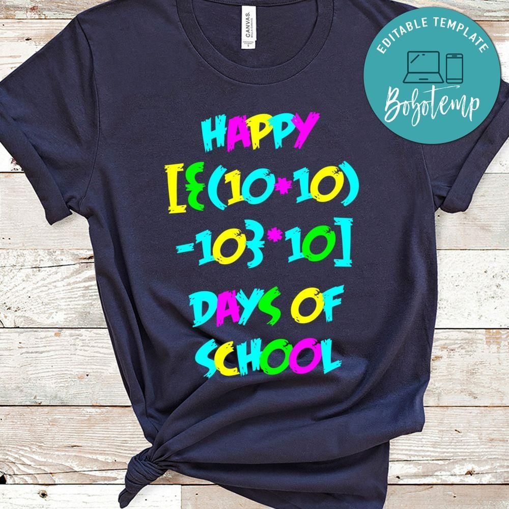 Happy 100 days of school math shirt