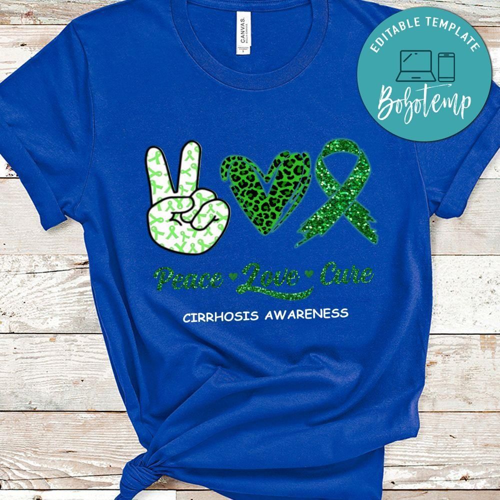 Peace Love Cure Cirrhosis Awareness PNG file template