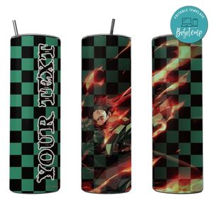 Demon slayer Skinny Steel Tumbler with Straw 20oz 