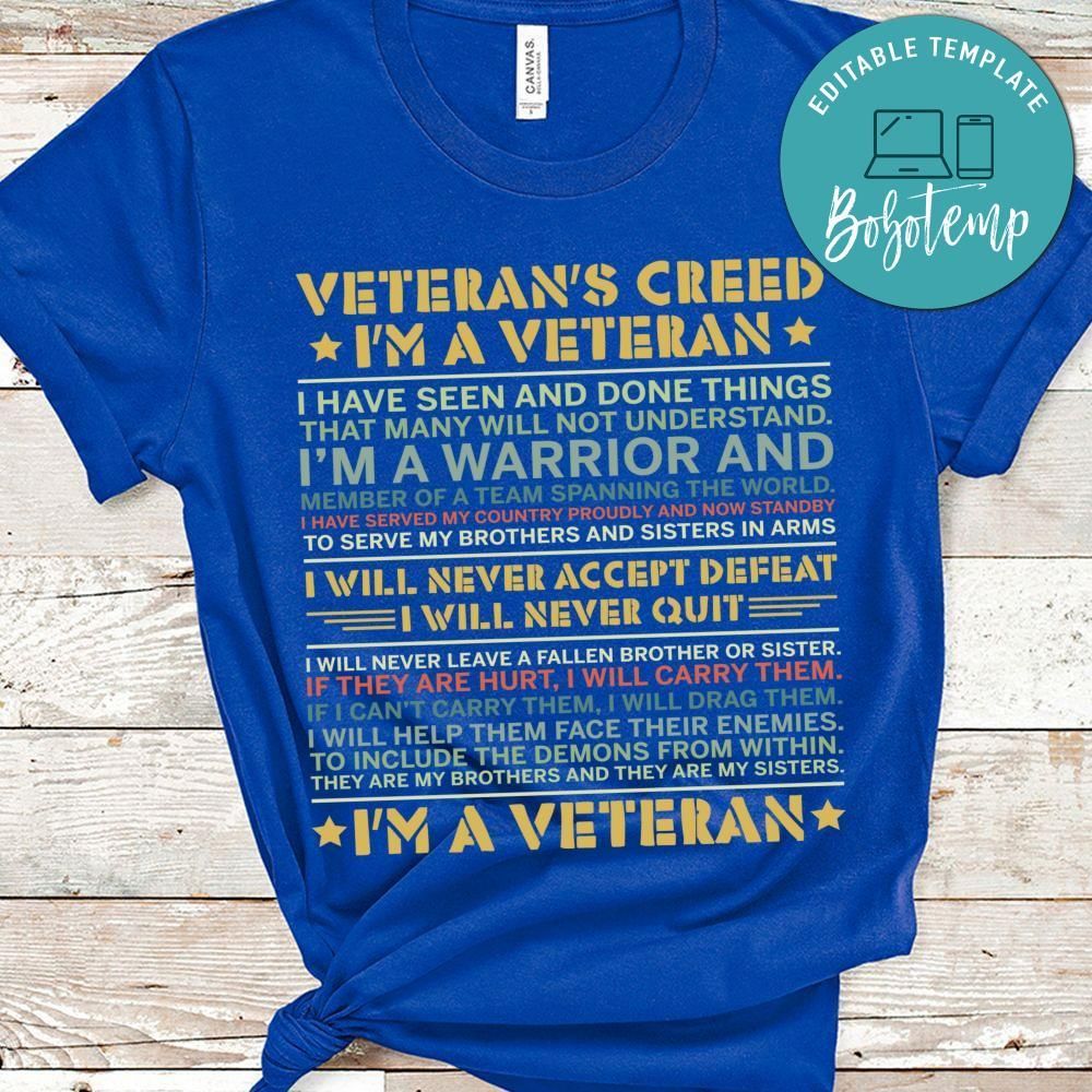 Veteran's creed shirt