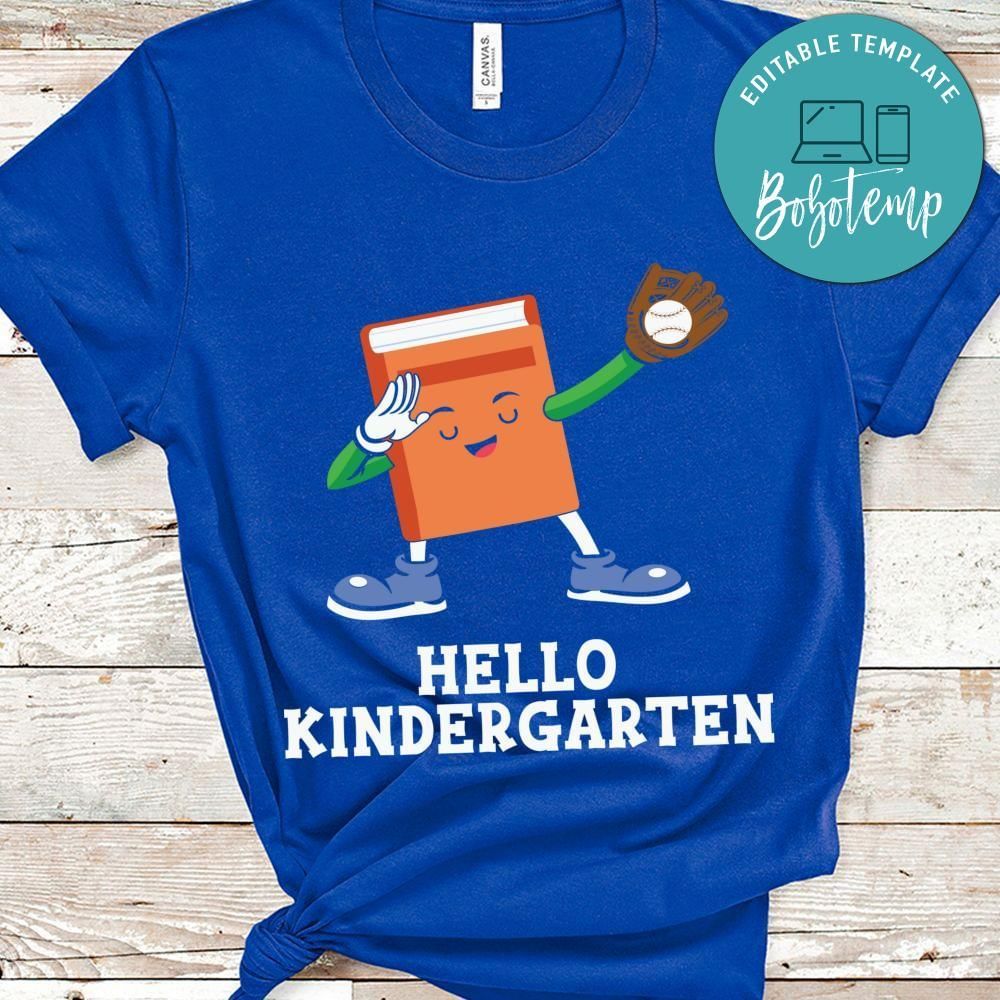 Baseball hello kindergarten toddler shirt