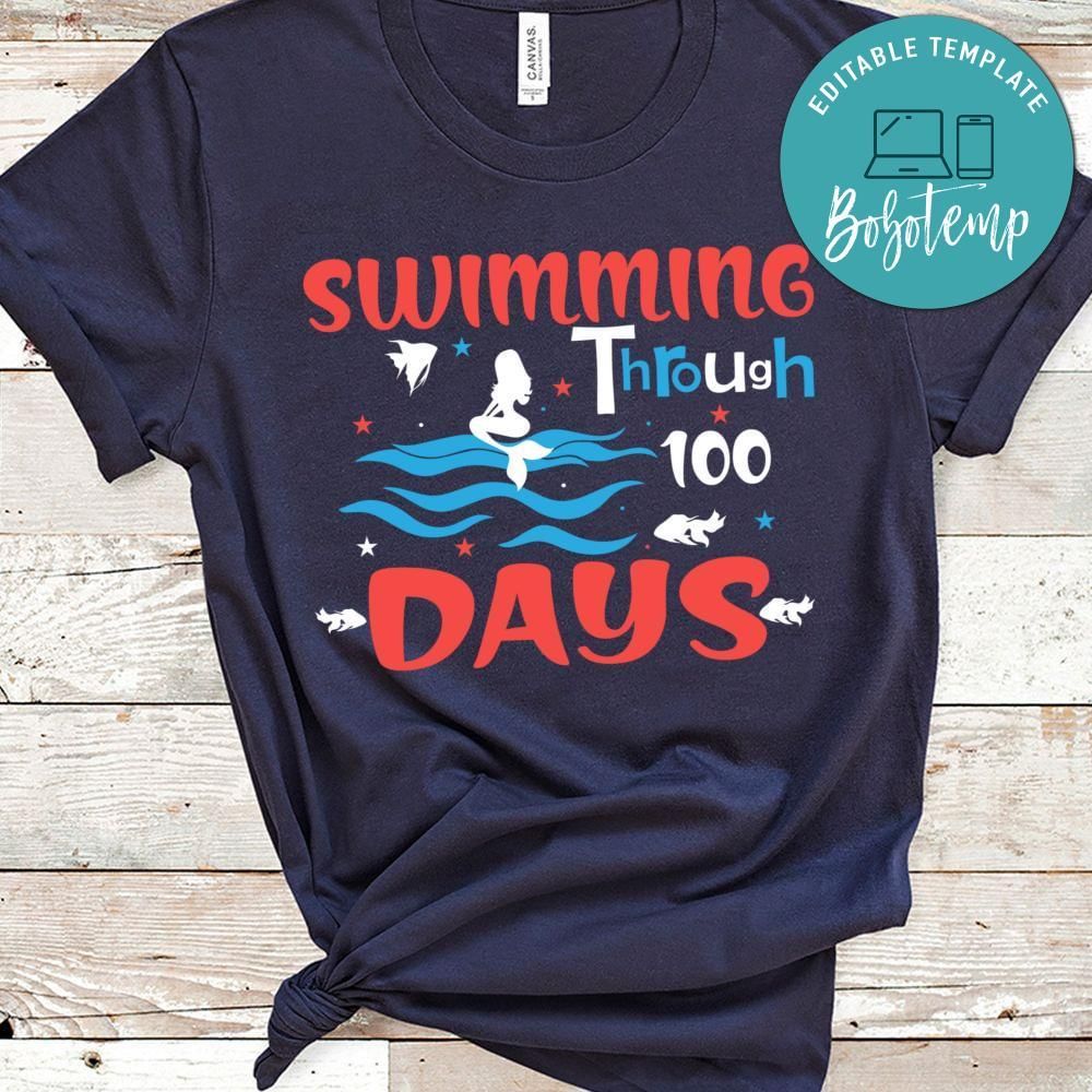 Swimming through 100 days shirt