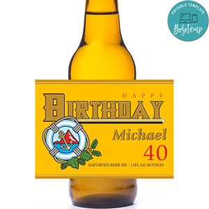 Pacifico Beer Birthday Bottle Label Customizable Template Instant Download