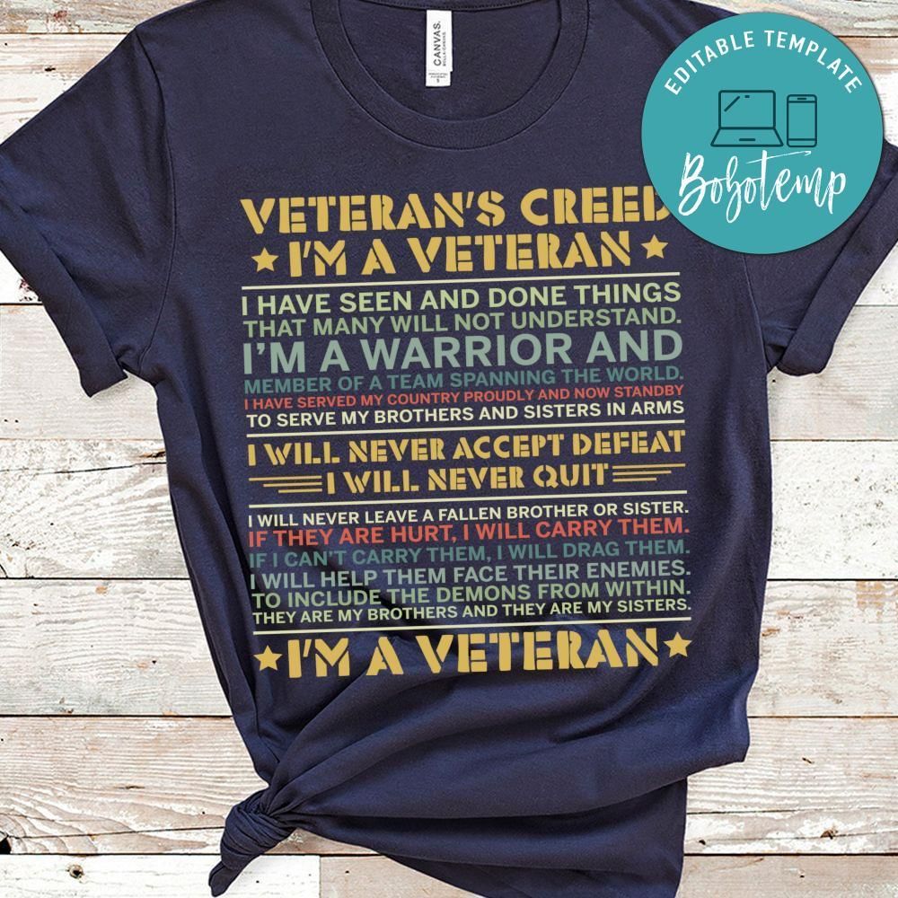 Veteran's creed shirt