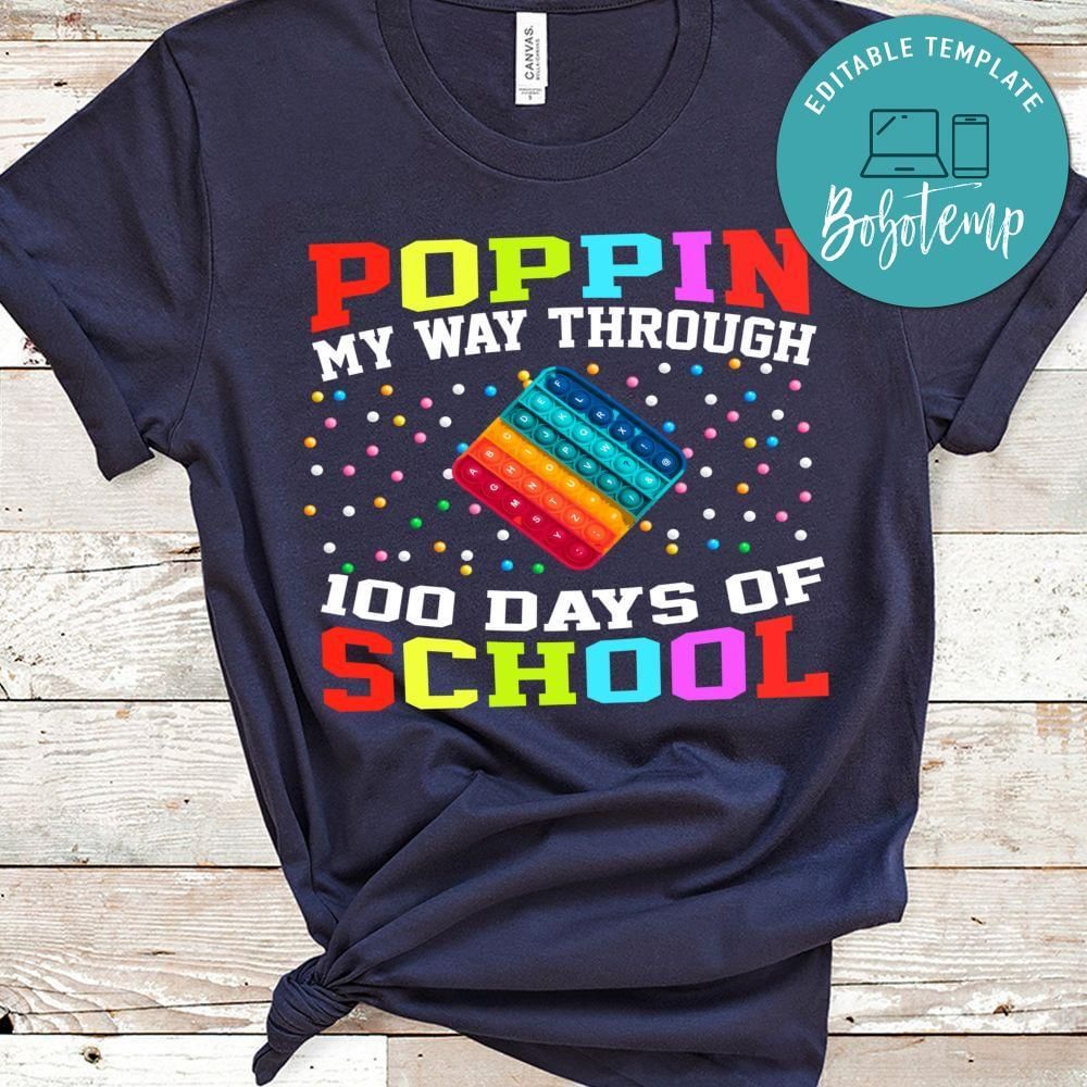 poppin my way through 100 days of school shirt