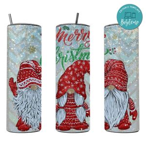 Gnomes Merry Christmas 20 oz skinny tumbler 