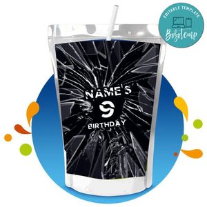 Black Mirror Birthday Capri Sun Customizable Template Instant Download