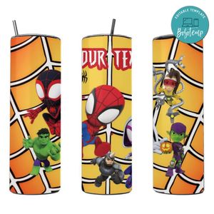 Spidey Skinny Steel Tumbler with Straw 20oz 