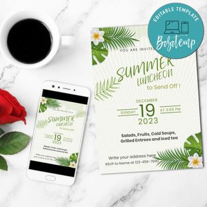 Send off to summer luncheon Invitation Customizable Template Instant Download