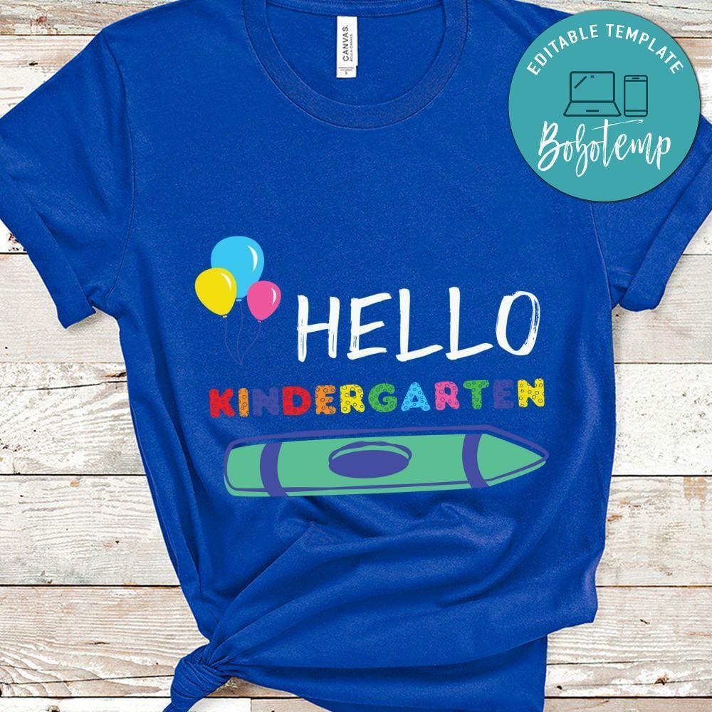 Hello Kindergarten Teacher gift shirt