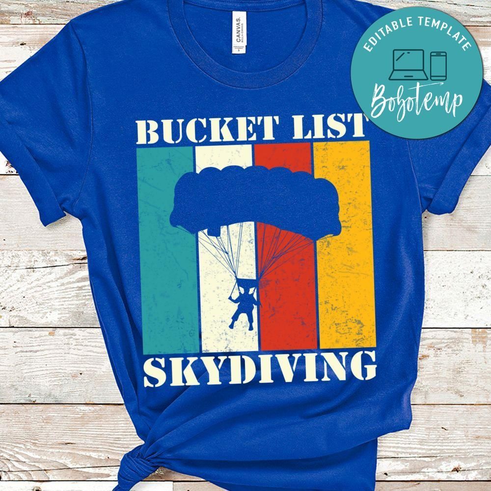 Bucket list skydiving shirt