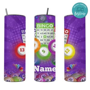 Bingo 20 oz skinny tumbler Customizable Template Instant Download