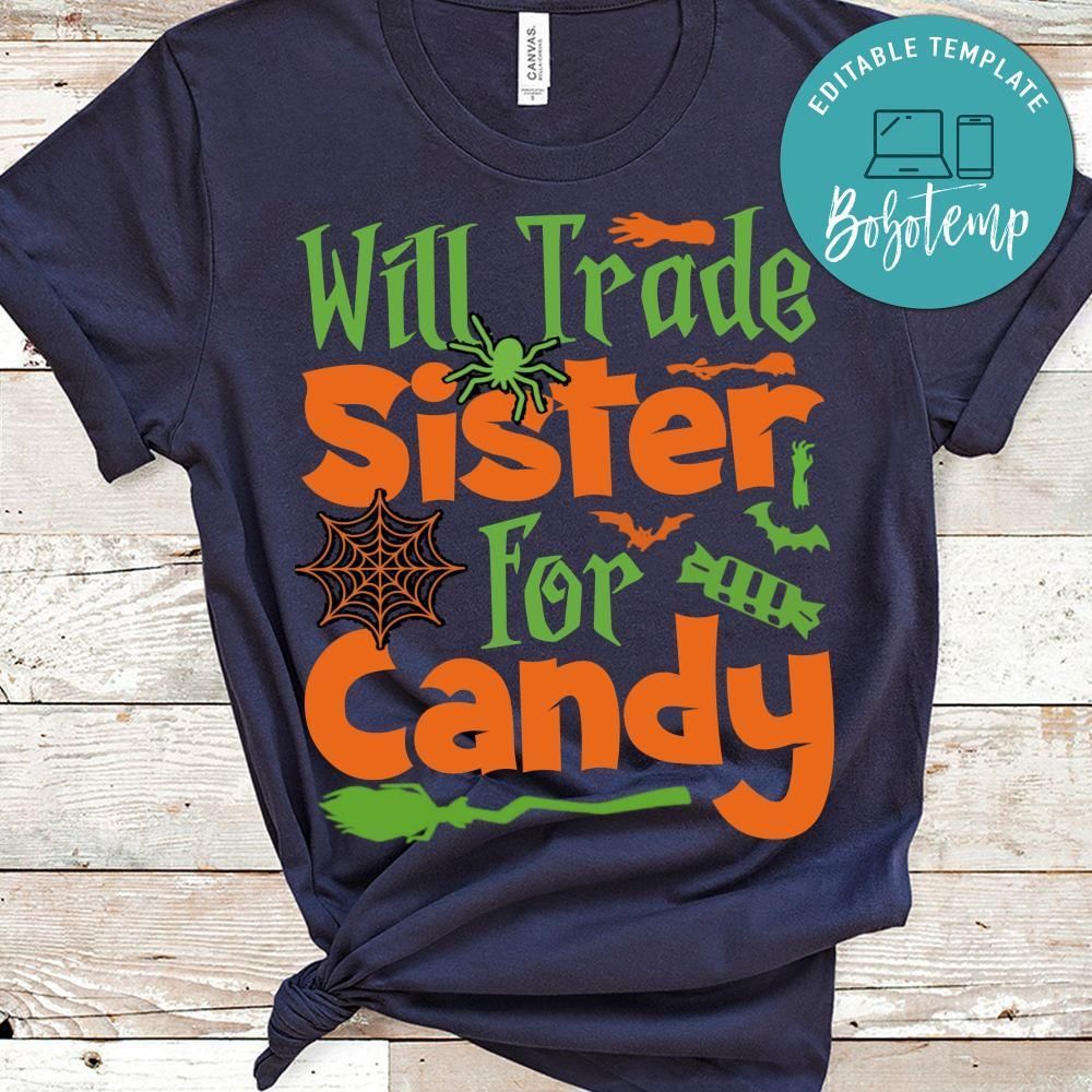 Will Trade Sister For Candy PNG file template | Createpartylabels