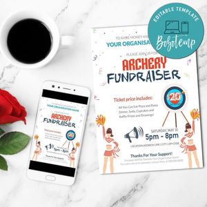 Archery Fundraiser Flyer Customizable Template Instant Download