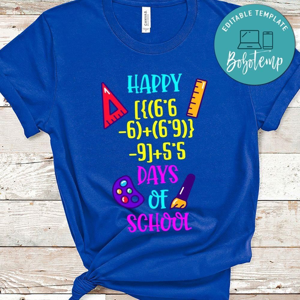Happy 100 days of school math gift shirt