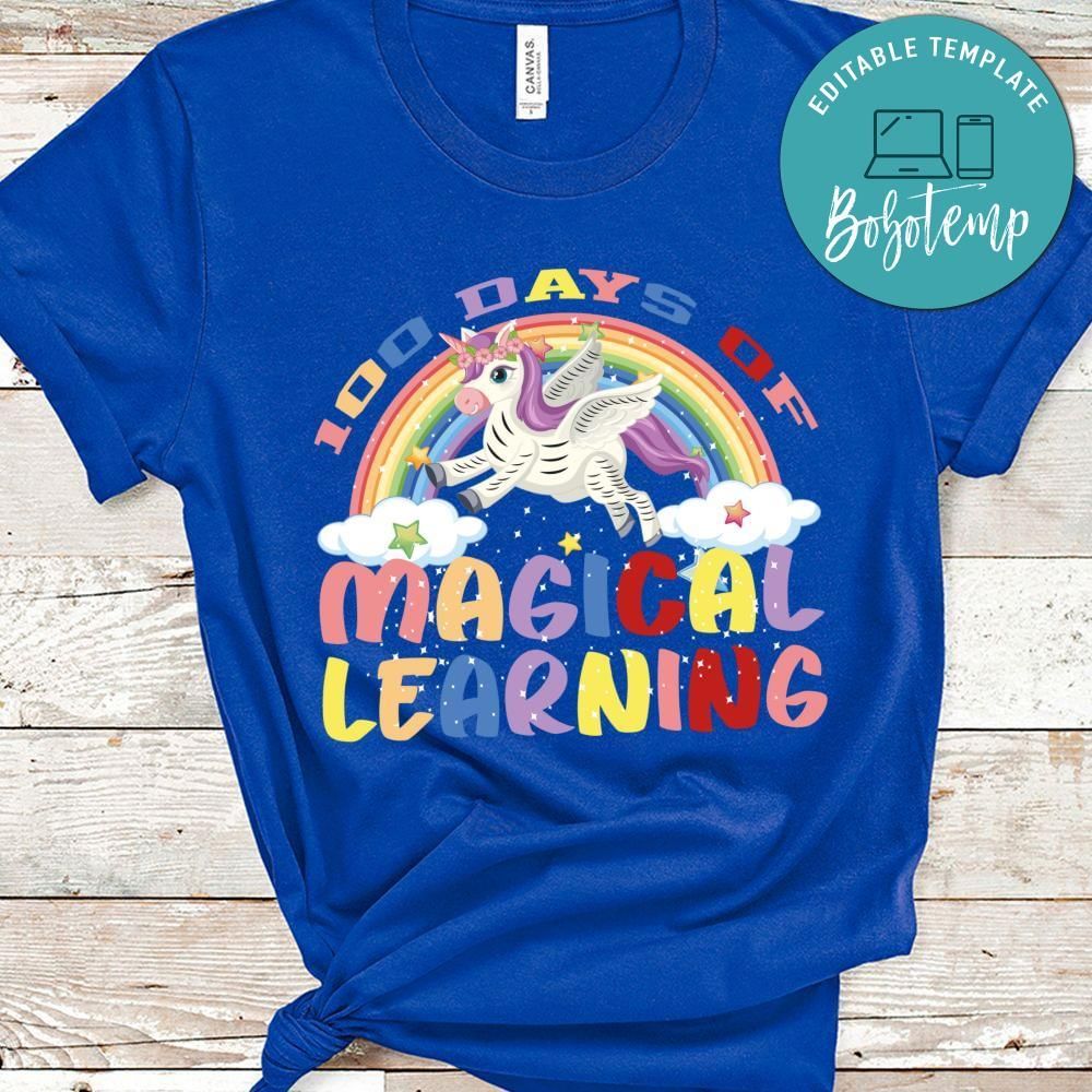 100 days of magical learning shirt