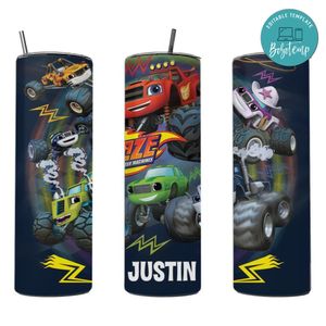 Blaze monster 20 oz skinny tumbler Customizable Template Instant Download