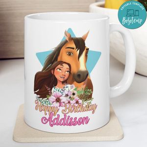 Spirit Riding Free Happy Birthday Ceramic Mug 11oz
