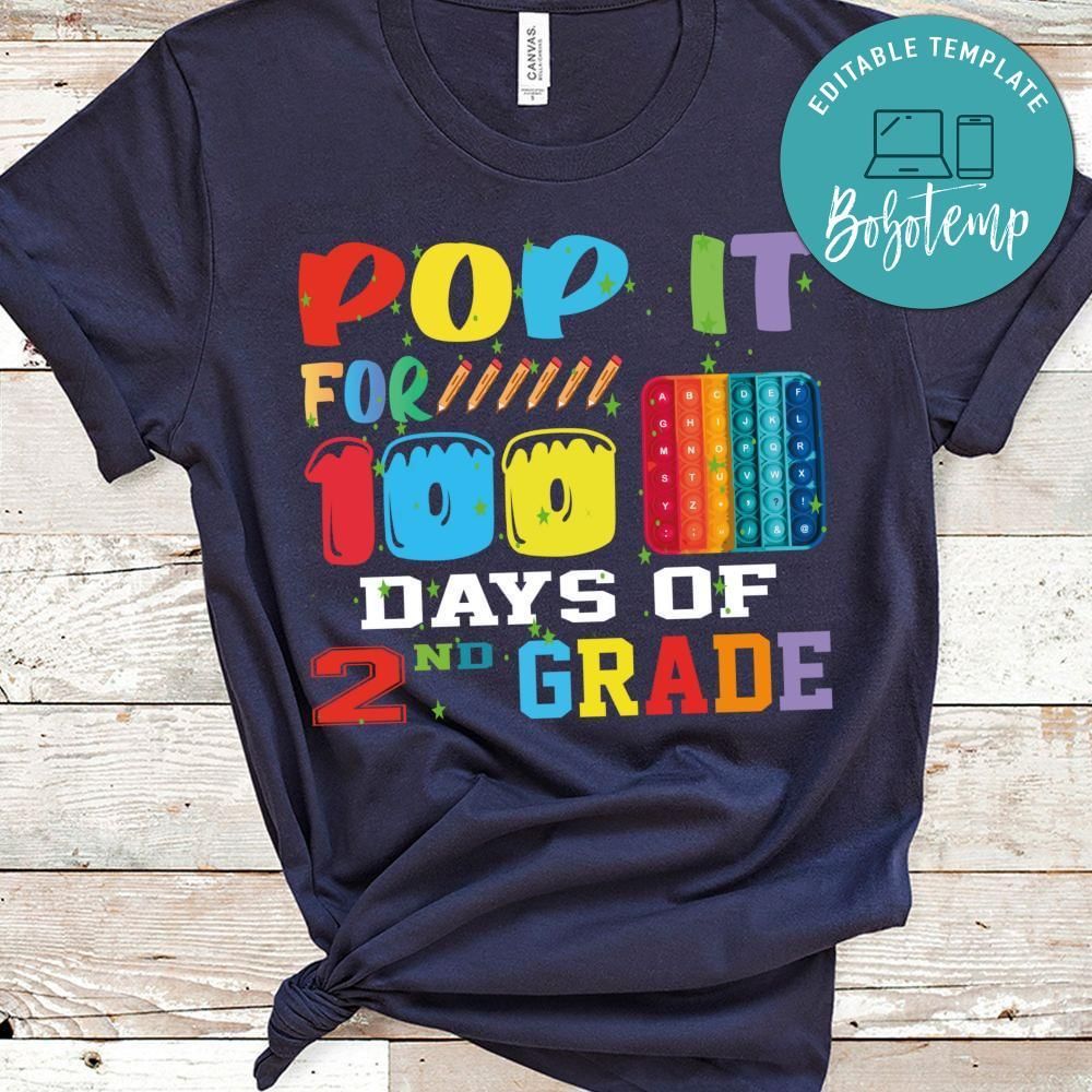 Pop it for 100 days of 2nd grade shirt