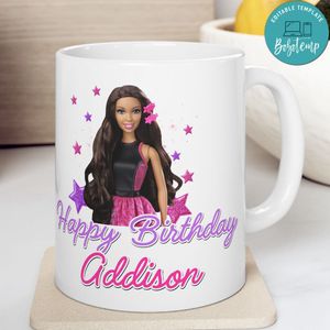 Black Barbie Happy Birthday Ceramic Mug 11oz